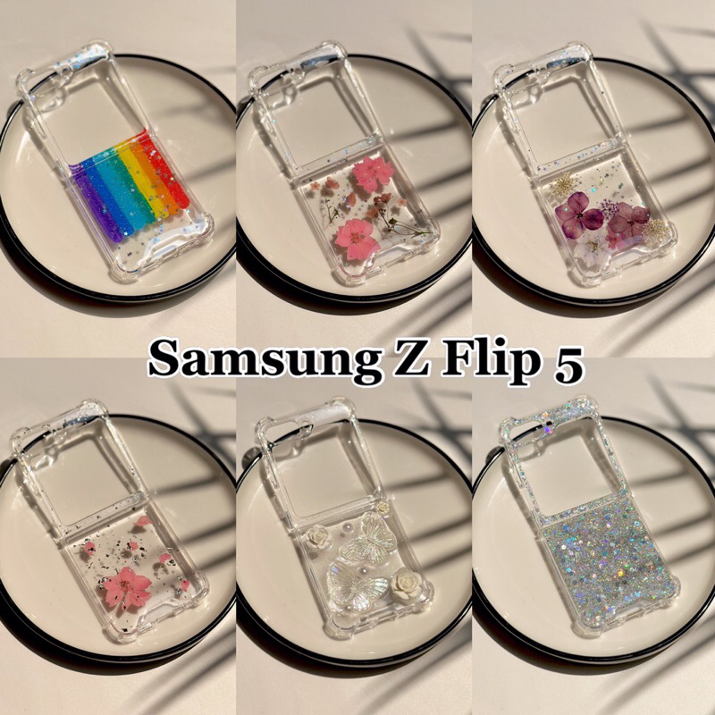 READY  CASE SAMSUNG Z Flip 7 6 5 Z Fold 7 6 5 Z Flip4 Flip 3 2 Motif Bunga Star Glitter Casing Bunga