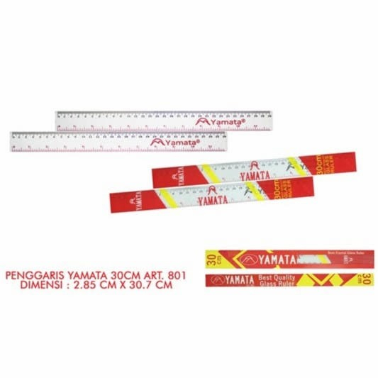 

Penggaris yamata 30cm isi 1 Box isi 12 pcs / Penggaris 30 cm plastik mika bening