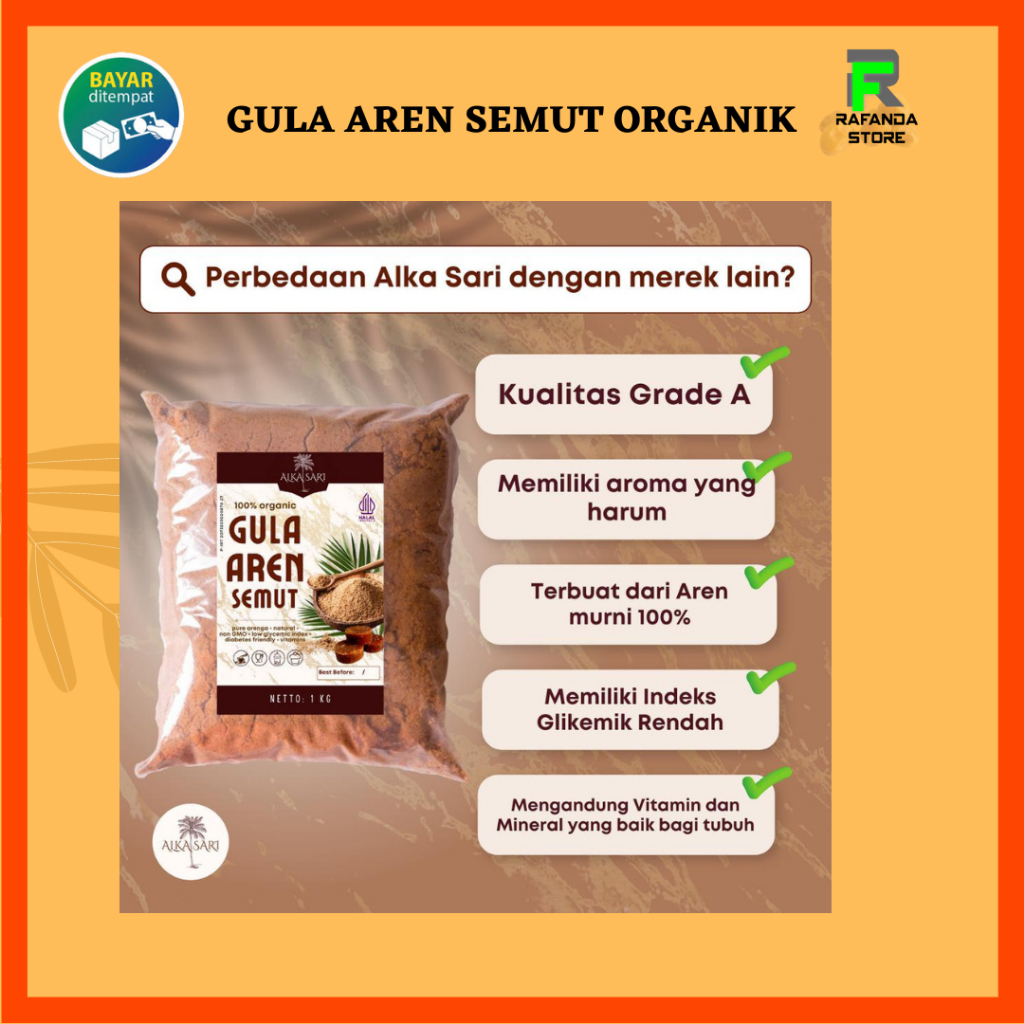 

Gula Aren Semut / Nira Aren Bubuk Organik 1Kg