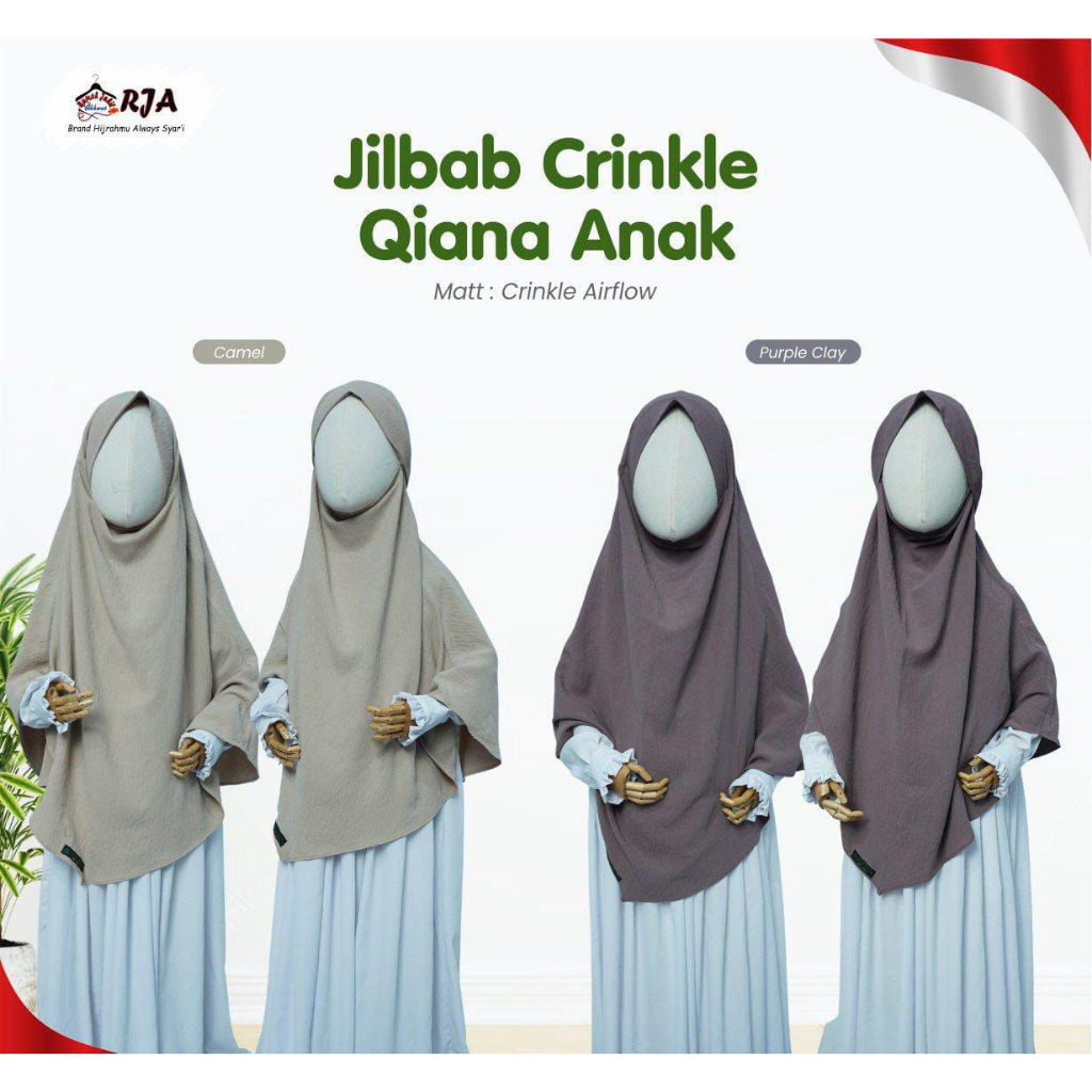 Jilbab Crinkle qiana anak