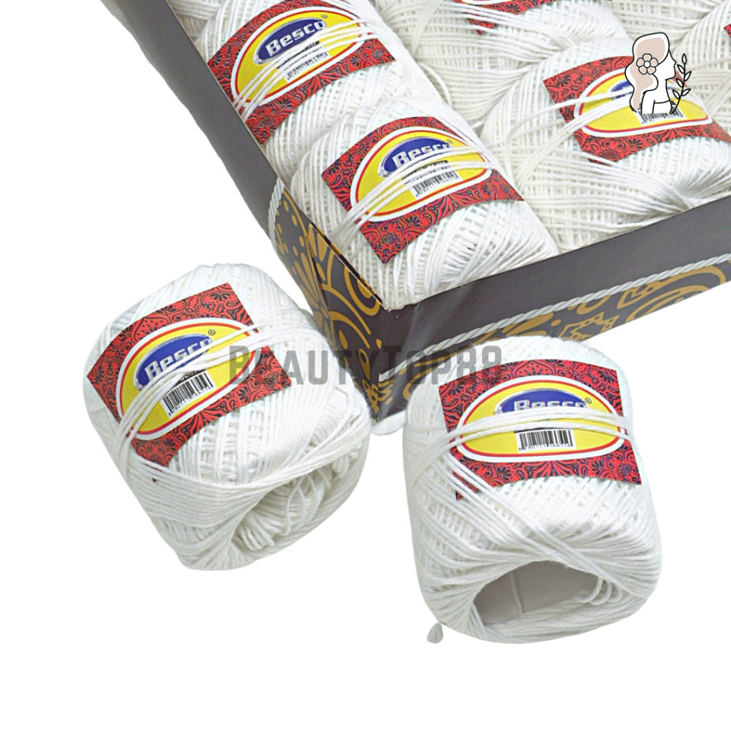 

Benang Kasur Rami Besco / Tali Bangunan Bendera Putih / Crochet Thread Goni Yard Jahit