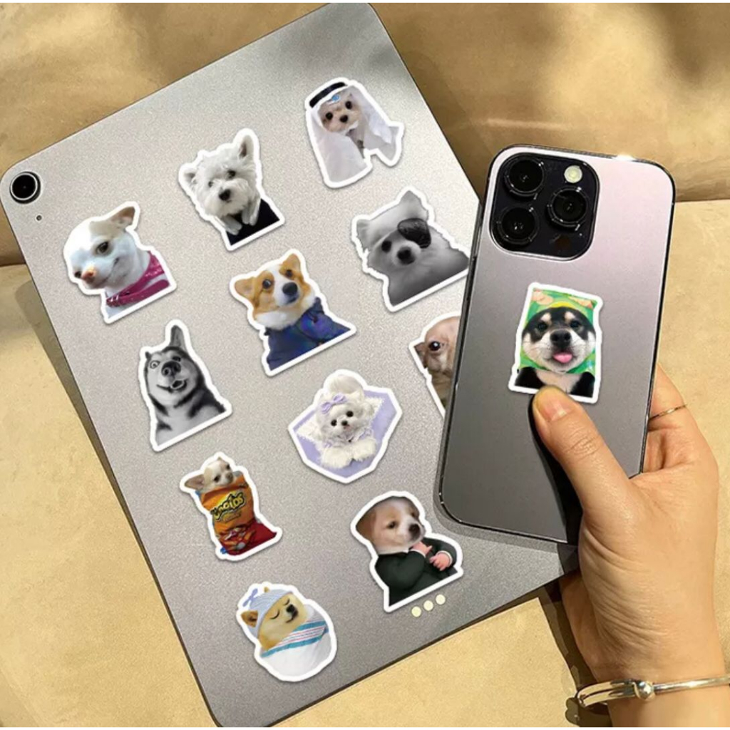 

60pcs Stiker Tumblr Sticker Pentol Quby Doggy Cat Kucing Anjing Hypebeast Branded Logo Swag Keren