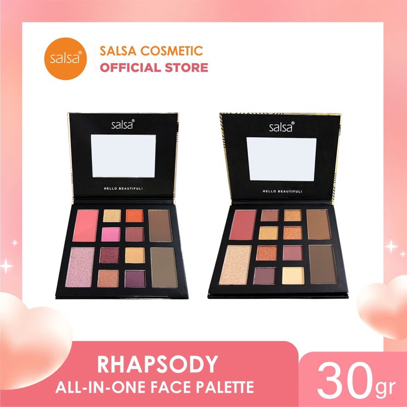 [BPOM] SALSA RHAPSODY FACE PALETTE 4 IN 1 MAKE UP / EYESHADOW CONTOUR BLUSH SALSA MURAH BPOM PALETTE