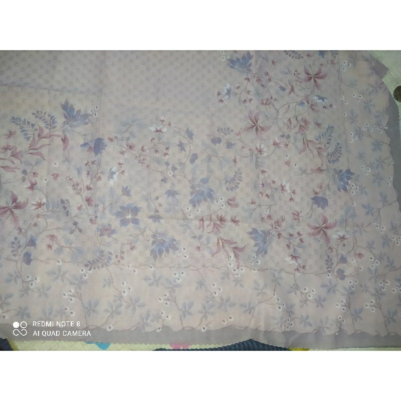 Hijab Motif Voal Premium Bunga Dusty Pink