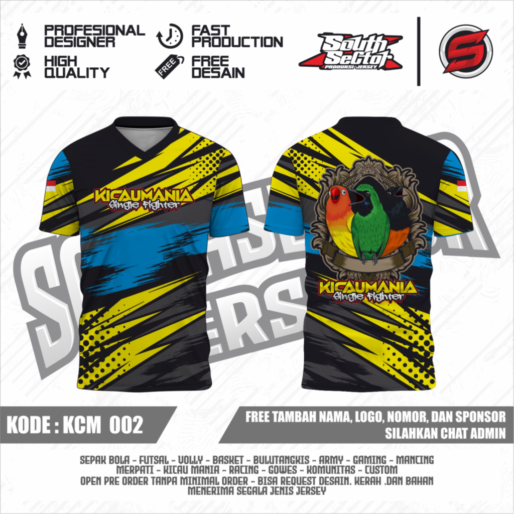 JERSEY KICAU MANIA JERSEY BURUNG FULL PRINTING - KCM002