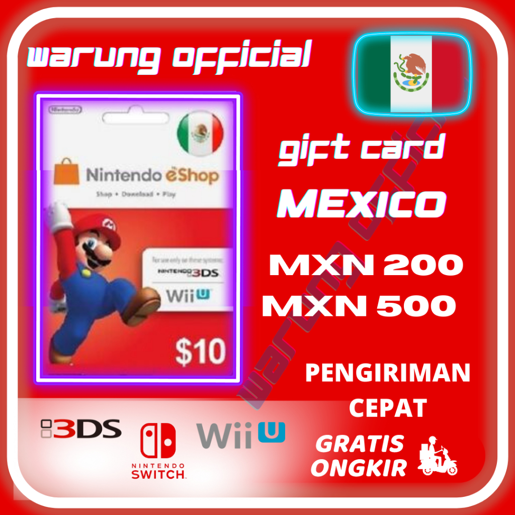 Nintendo Eshop Nintendo Gift Card Mexico MXN 200 500