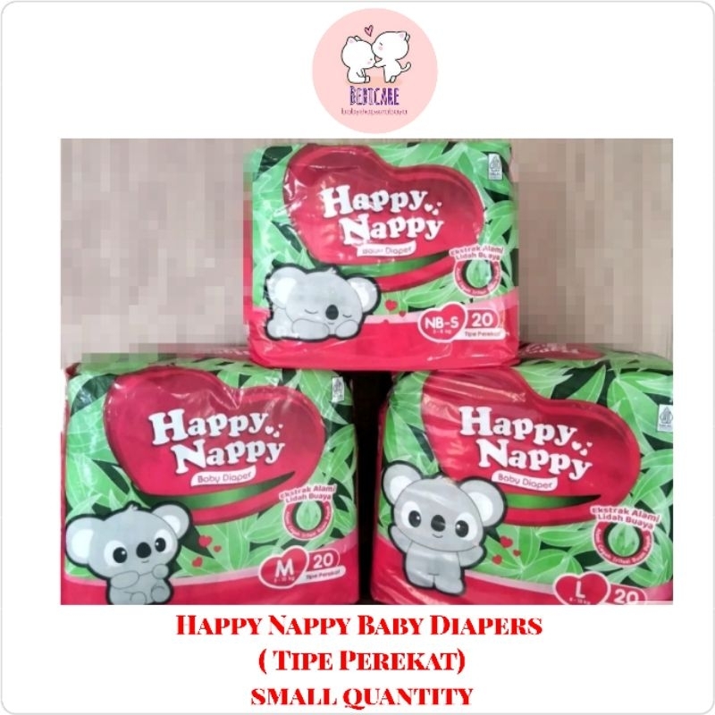 Happy Nappy Diaper Perekat S20/ M20 / L20 , Happy Nappy Baby Diapers (perekat) small quantity
