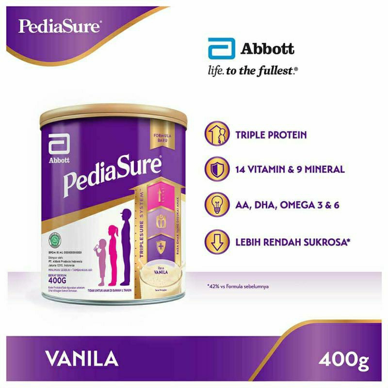 

PEDIASURE TRIPLESURE 400gr FREE BUBLEWRAP