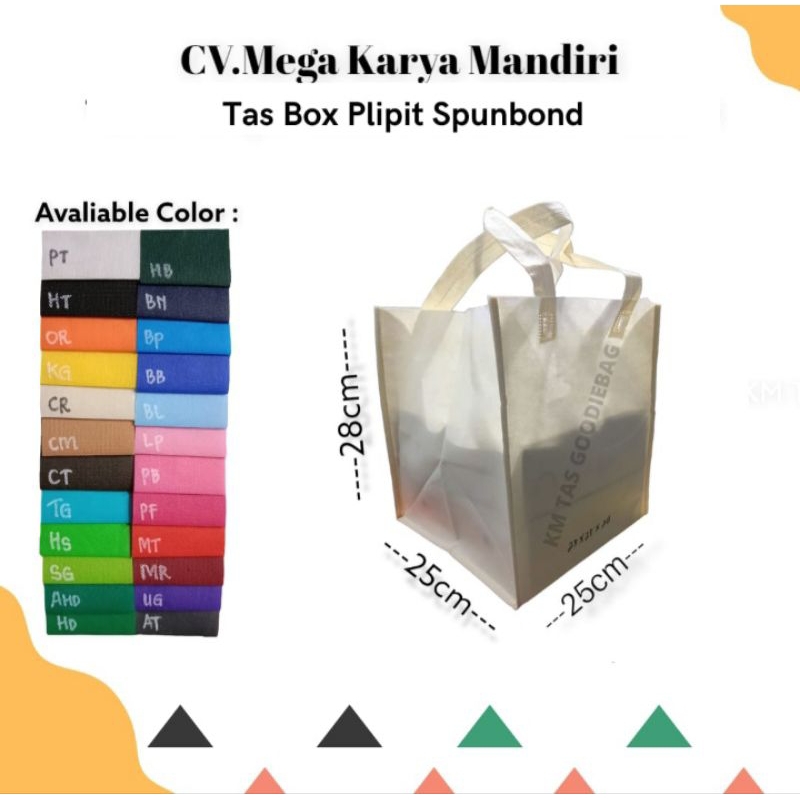 

Goodiebag box plipit uk 25x25x 28isi 12pcs/ tas spunbond tas kain box besek