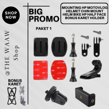 Mounting Hp Di Helm Full Face Half face Dudukan Handphone Helmet Motor Mount Gopro Motovlog