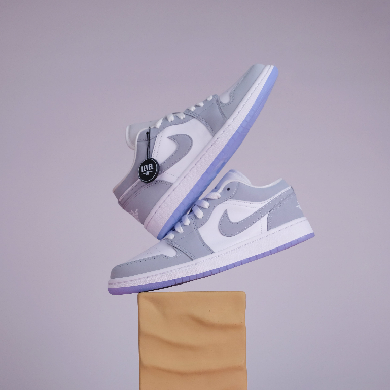 Air Jordan 1 Low White Wolf Grey W 100% Original