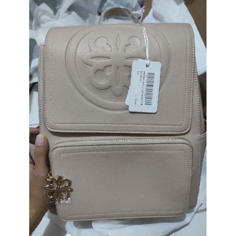 Shanghai Tang Ch Flap Backpack #Smoke Grey