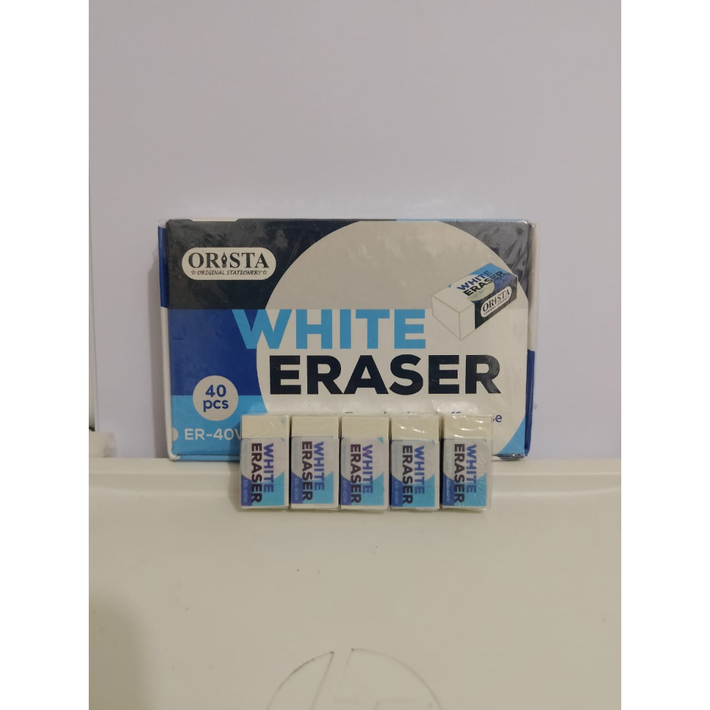 

Orista White Eraser Penghapus Pencil Putih/Hitam 1pak isi 40pcs 336g