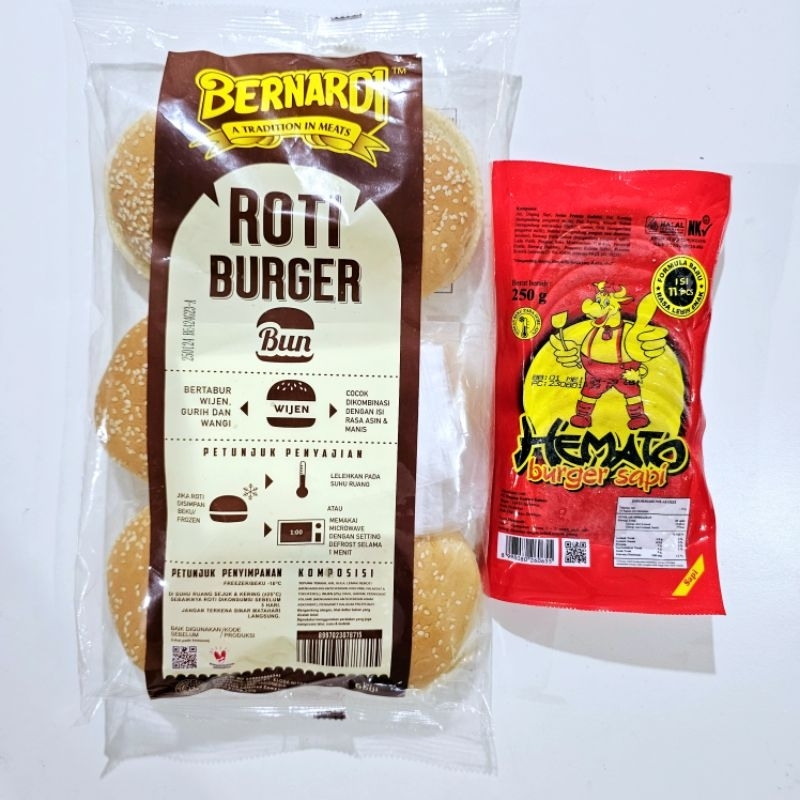 

(PAKET) BERNARDI burger wijen + hemato isian burger 10s