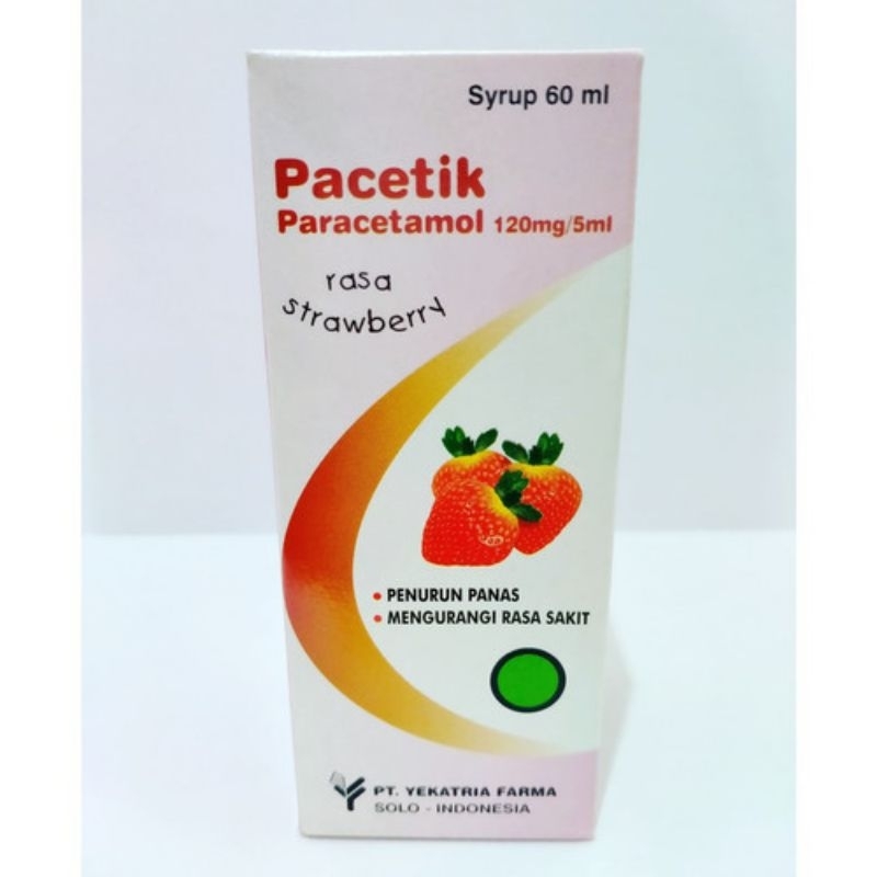 PACETIK paracetamol sirup 60ml - penurun demam dan pereda nyeri pada anak rasa strawberry