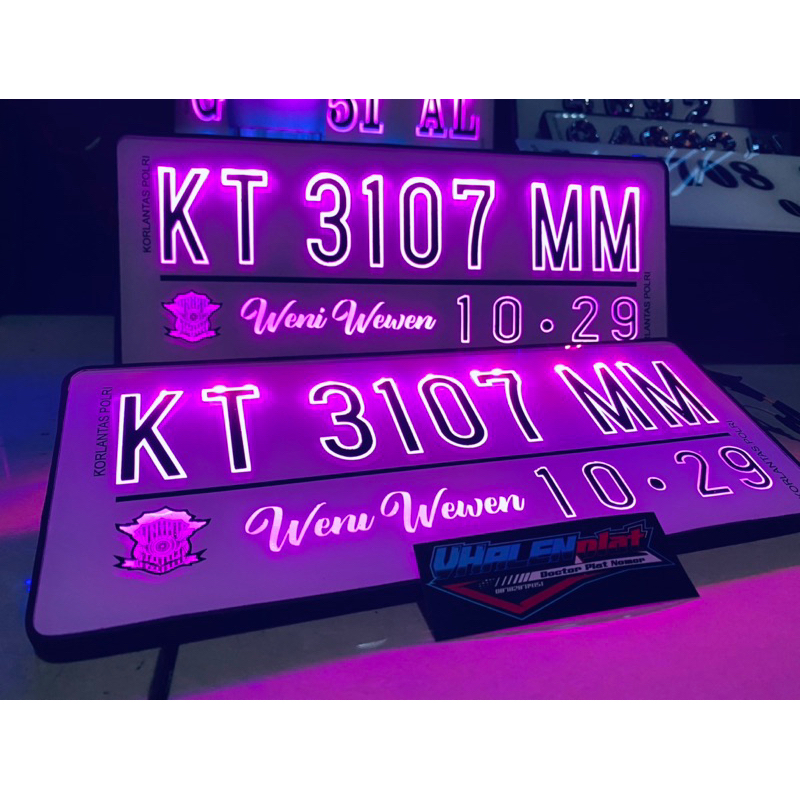 PLAT NOMOR AKRILIK TERBARU LED MOTOR
