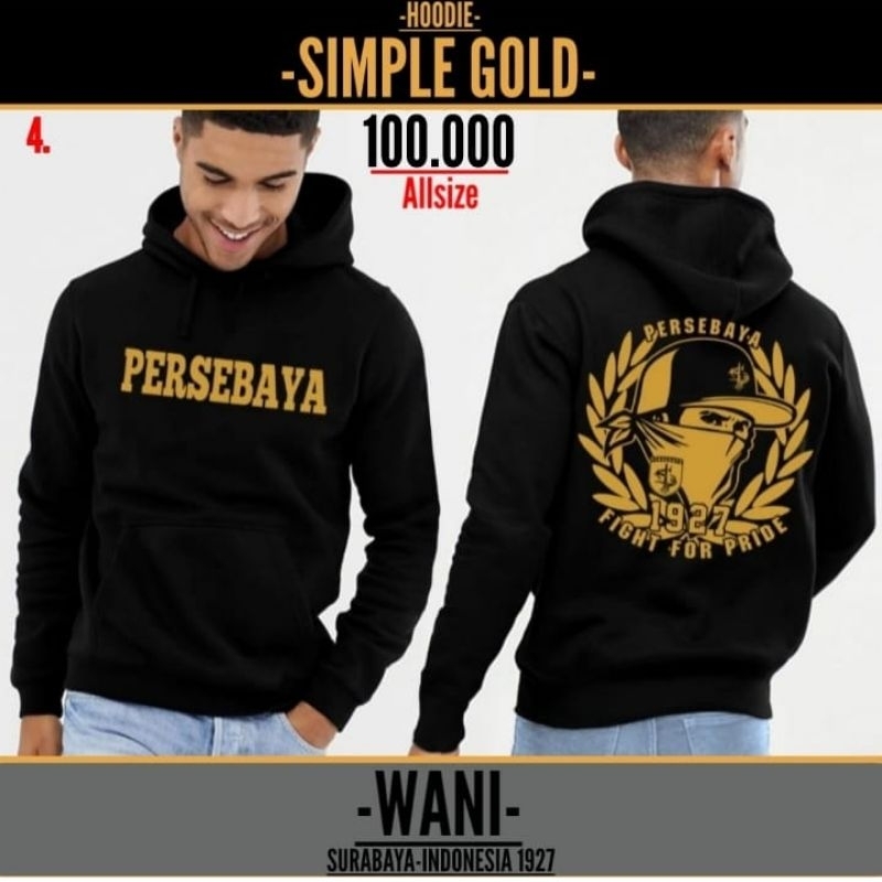 Jaket Hoodie Persebaya Bonek Bonita Black Edition Murah Premium Distro