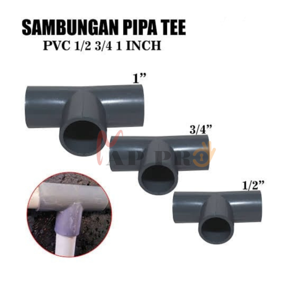 Tee Pipa PVC  MDN Sambungan Pipa Air Model T