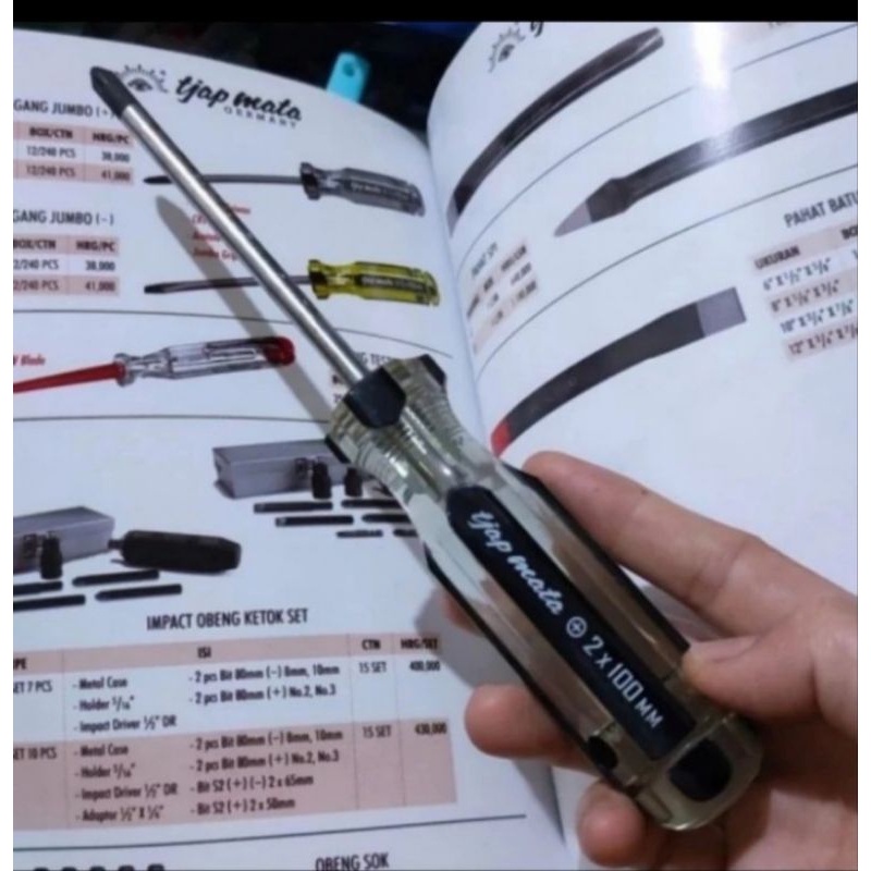 obeng gagang plus ph2×150 tjap mata/ obeng gagang 2×150+tjap mata