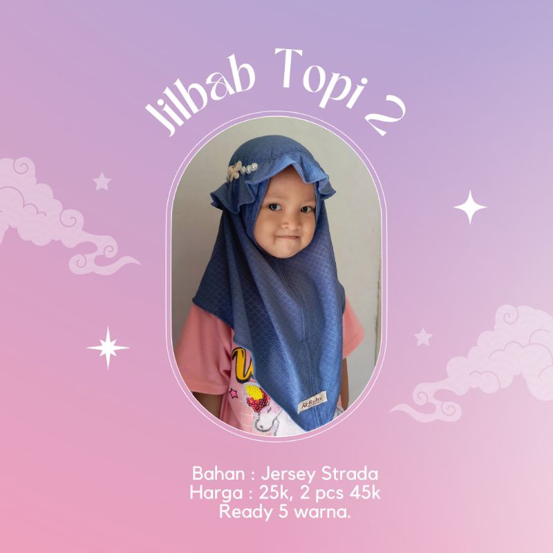 Jilbab topi anak by Ar-Ruby