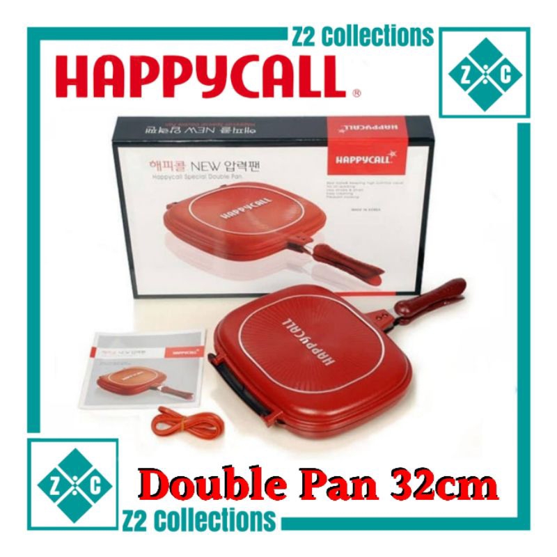 Double Pan HC Happy Call 32cm Wajan Teflon Jumbo grill pan Anti Lengket Dobel Frying Pan