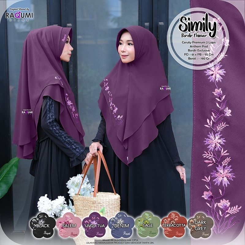SIMILY RAQUMI KHIMAR KONDANGAN KHIMAR PESTA mayazona navy mizara emerald