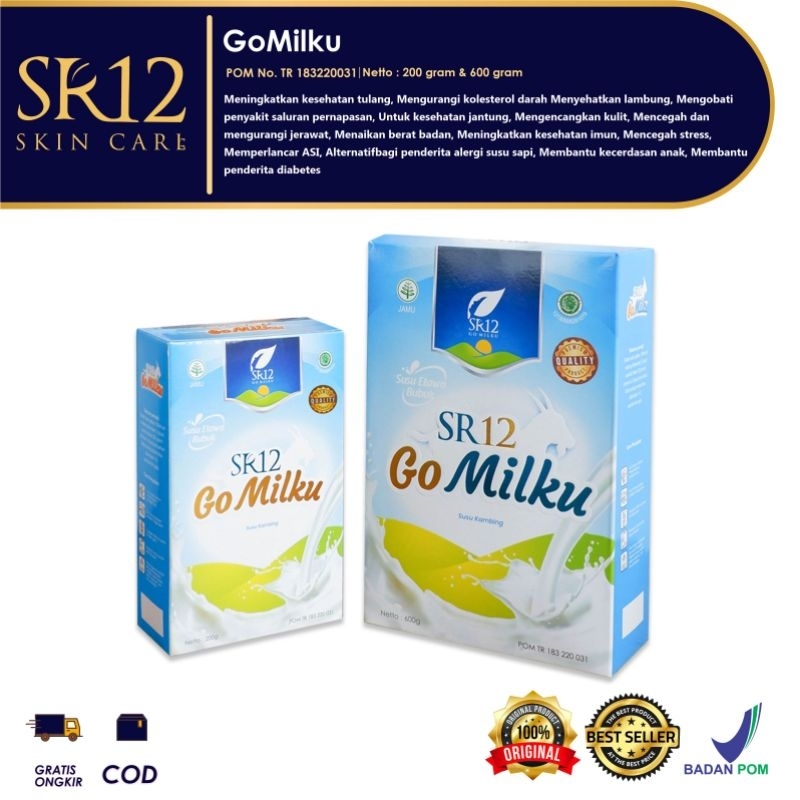 

KOSMETIK SR12/SR12 Susu Kambing Etawa Bubuk Penggemuk Badan & Pelancar Asi Original Bpom - Gomilku ( Tanpa Gula )