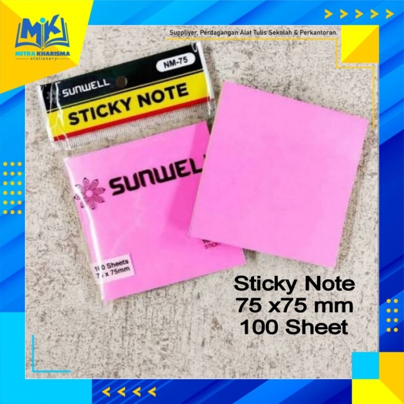 

Sticky Note / Memo Stick SUNWELL NM-75 Uk 75x75 mm 100 Sheet