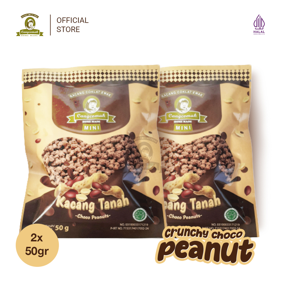 

Snack Kacang Coklat Viral Crunchy Choco Cangcomak - 2 IN 1 Kacang Cokelat - Cokelat Tanah Krispi Gurih Panggang Cemilan Jajan Kualitas Super