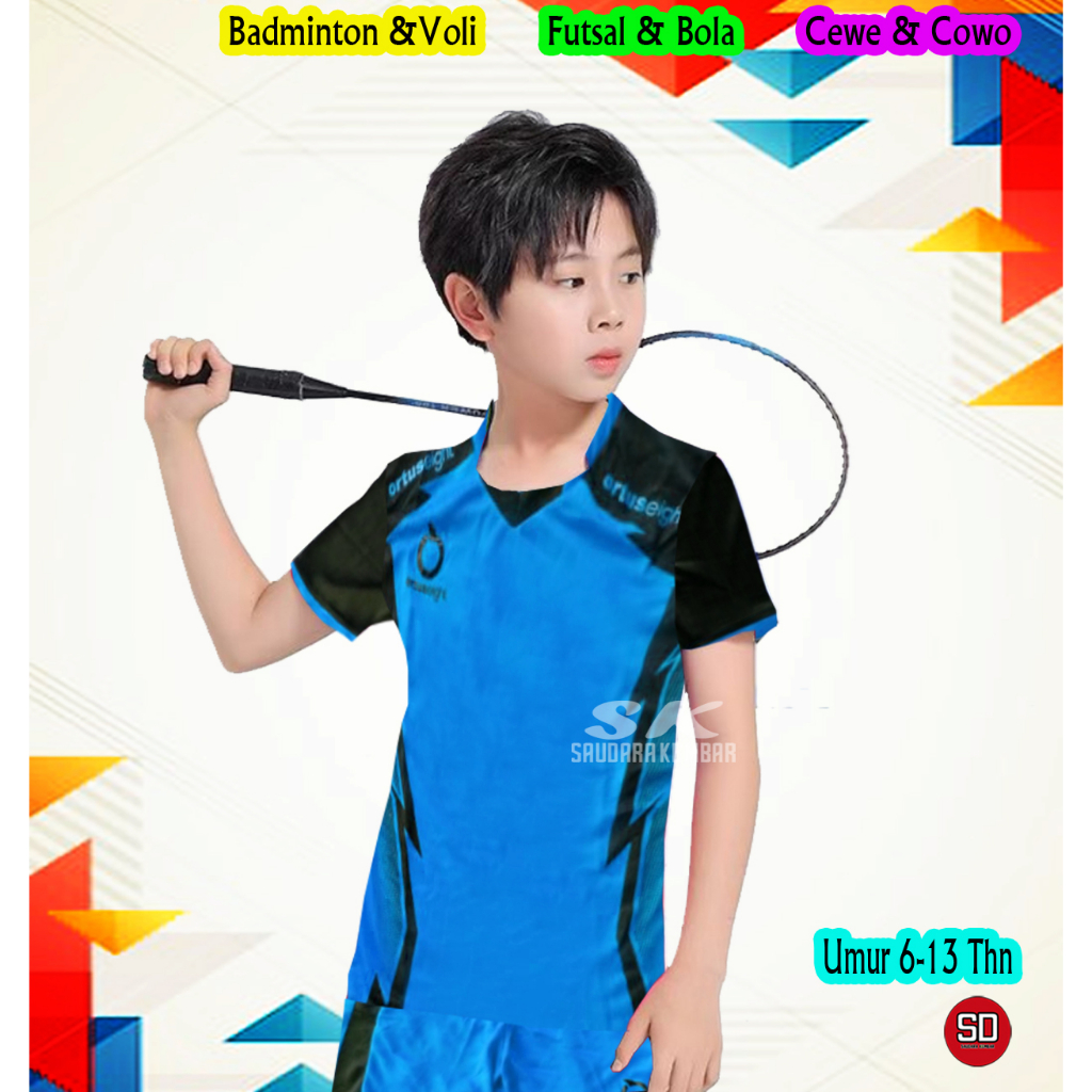 Baju Olahraga Badminton Futsal Voli Bola Anak Laki Laki Perempuan Murah