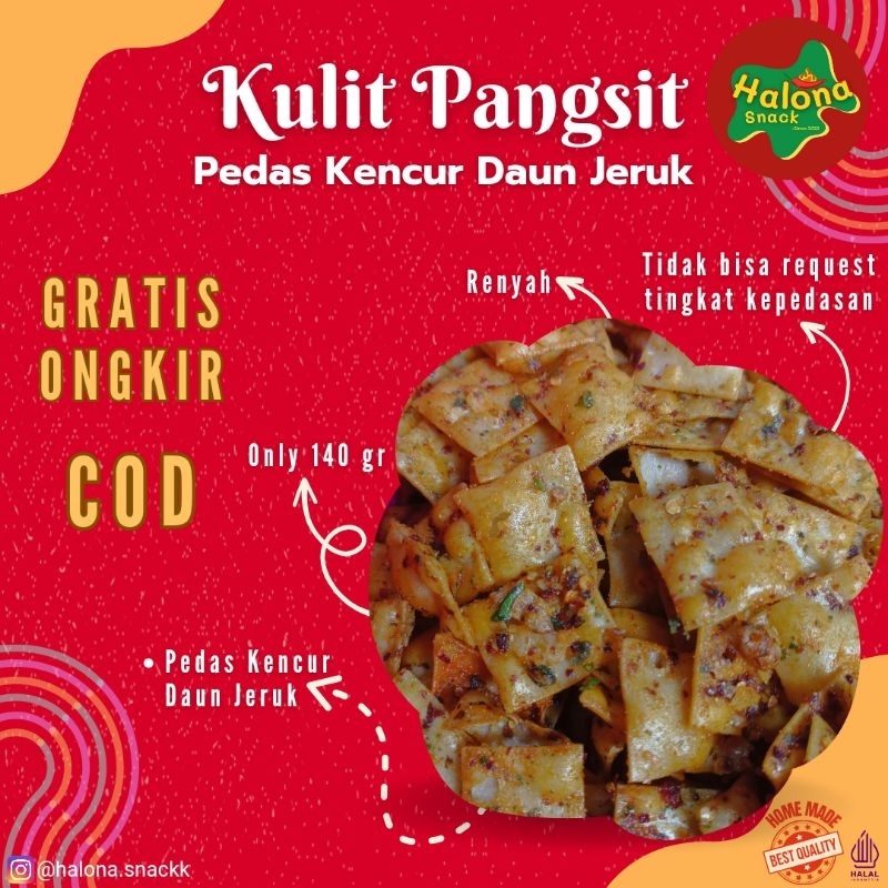 

kulit pangsit pedas kencur daun jeruk 140 gram