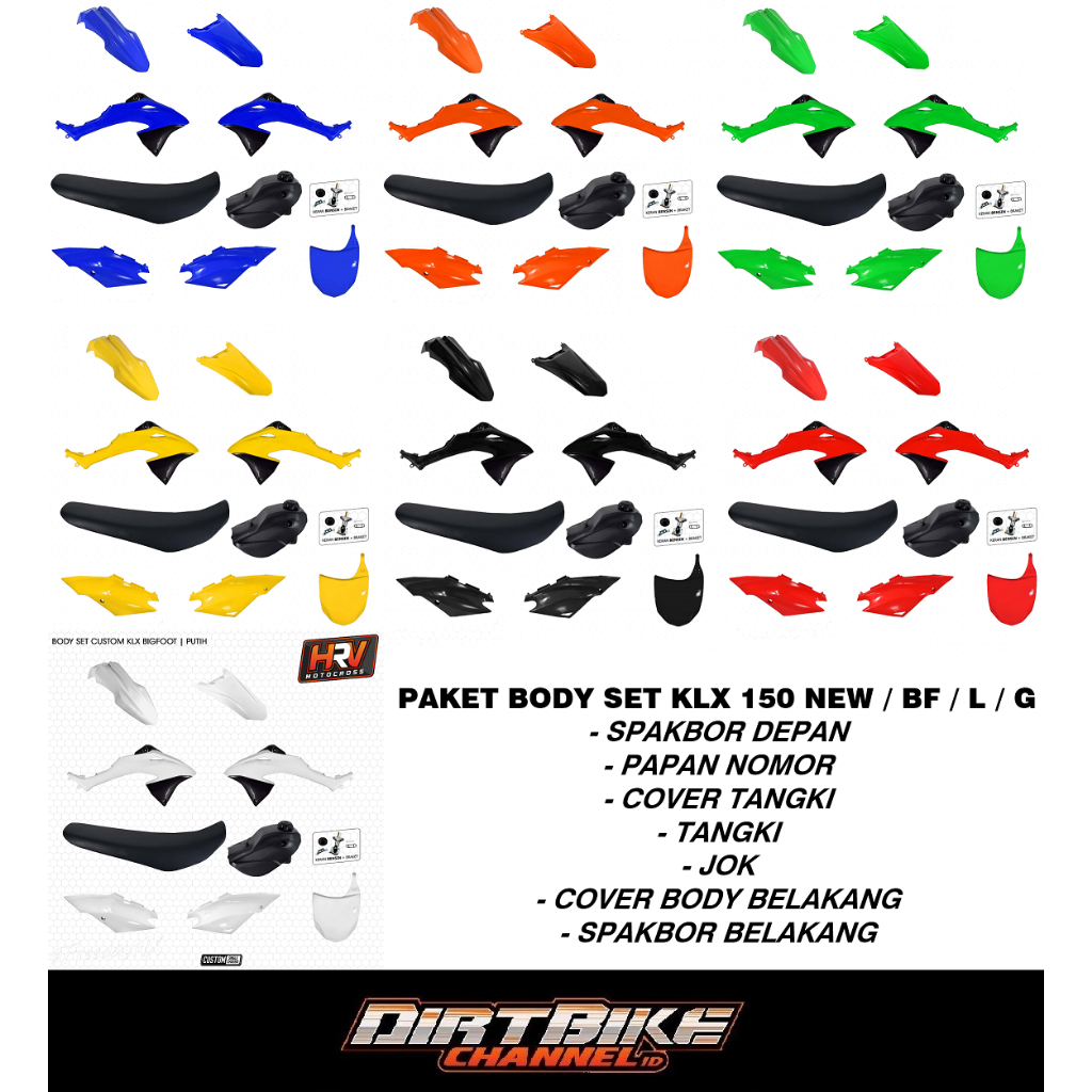 BODY SET KLX 150 BF L G NEW Body Set Trail Custom KLX