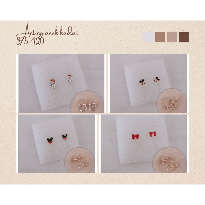 WAJIB TANYA STOK REALPIC Anting anak emas asli kadar 375-420