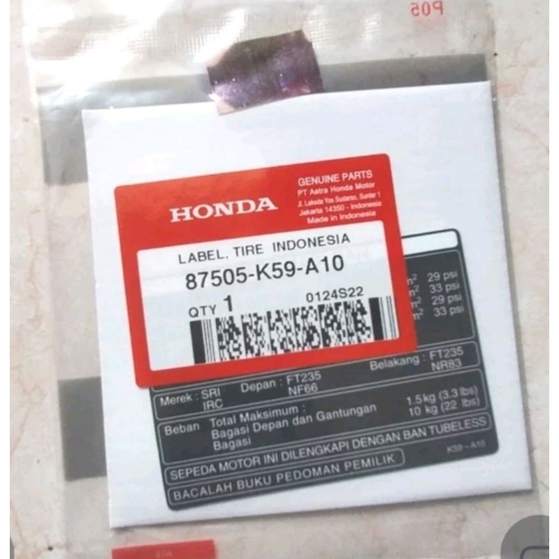 stiker dek tengah stiker ukuran ban Vario new LED 125 150 original