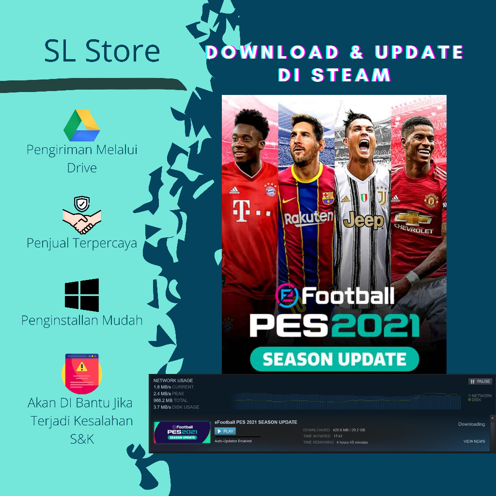 Pes 2023 / 2022 / 2021 / 2020 / 2019 / 2018 / 2017 Game PC Sepak Bola EFoot Ball