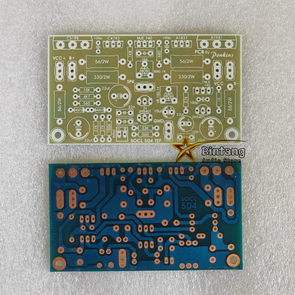 PCB Power Socl 504 TEF BIAS SERVO Bahan Fiber FR4 Fiberglass
