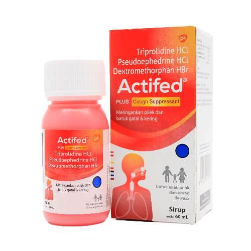 ACTIFED PLUS COUGH SUPPRESSANT 60 ML MERINGANKAN PILEK BATUK KERING