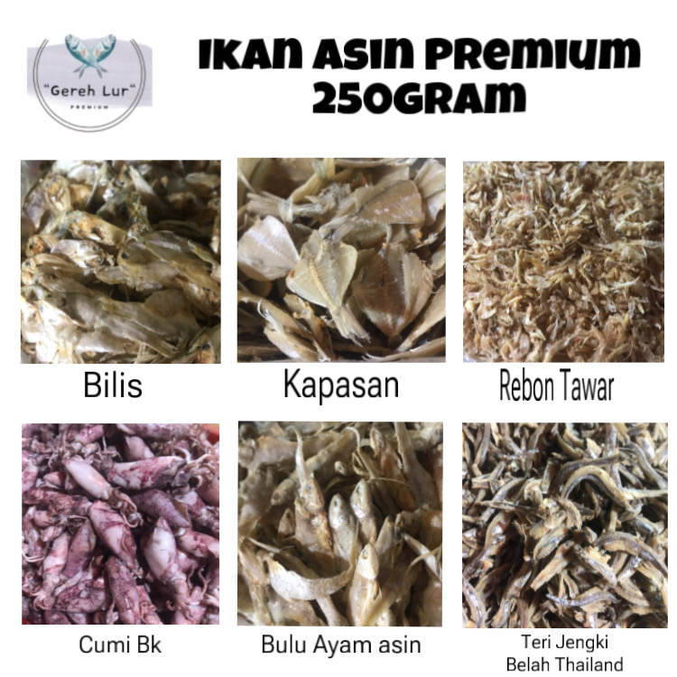 

(GEREH LUR) IKAN ASIN PREMIUM 250gram COD/SAMEDAY/REGULER