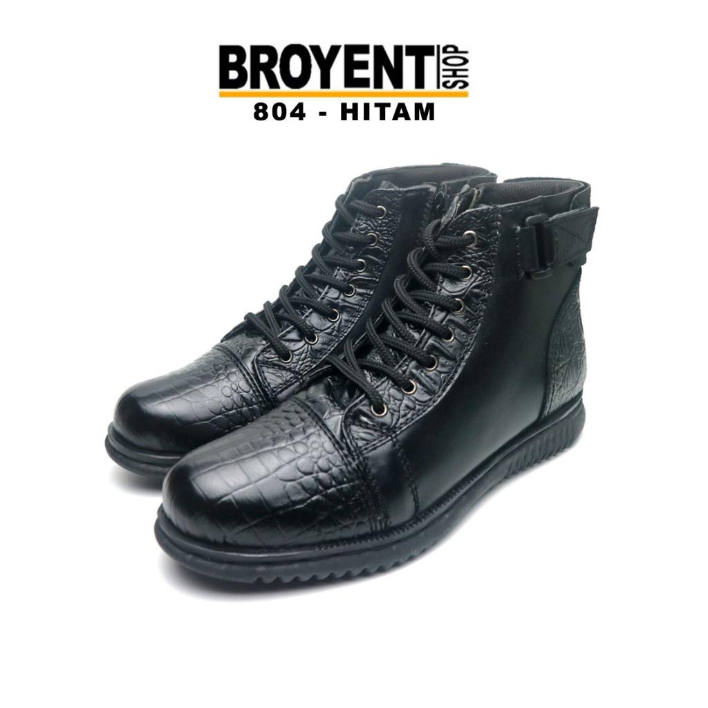 Sepatu Boots Pria Resleting Kulit Sapi 804