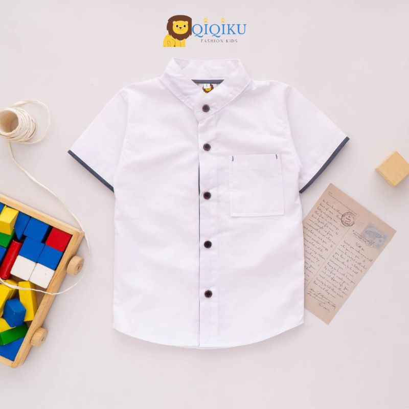 Baju anak kemko kemeja Koko tanpa kerah lengan pendek