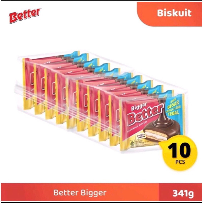 

Biger Better Vanila cream 1 Pack Isi 10 Pcs x 27 Gram