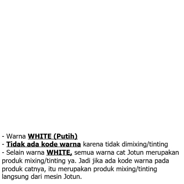 CAT TEMBOK INTERIOR JOTUN MAJESTIC TRUE BEAUTY WARNA PUTIH/WHITE (20 LITER)