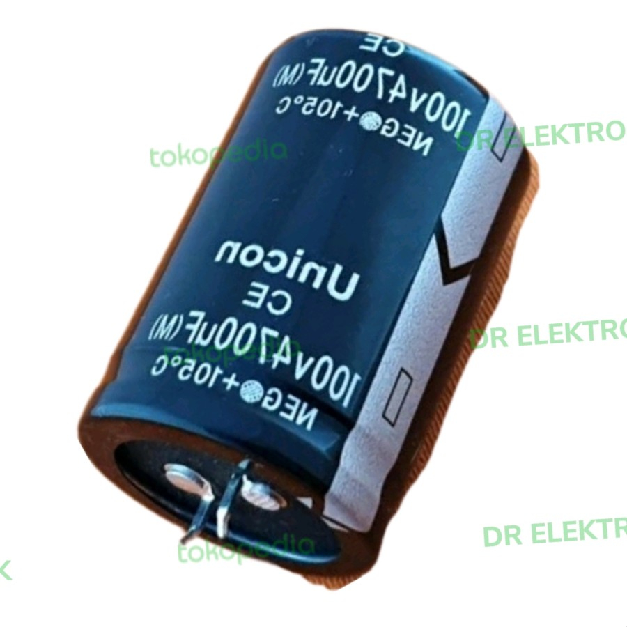 Capasitor Kapasitor Elco UNICON 4700uf 100v 4700 uf 100 volt v 100volt pcmelektrob9090 Kualitas Baik