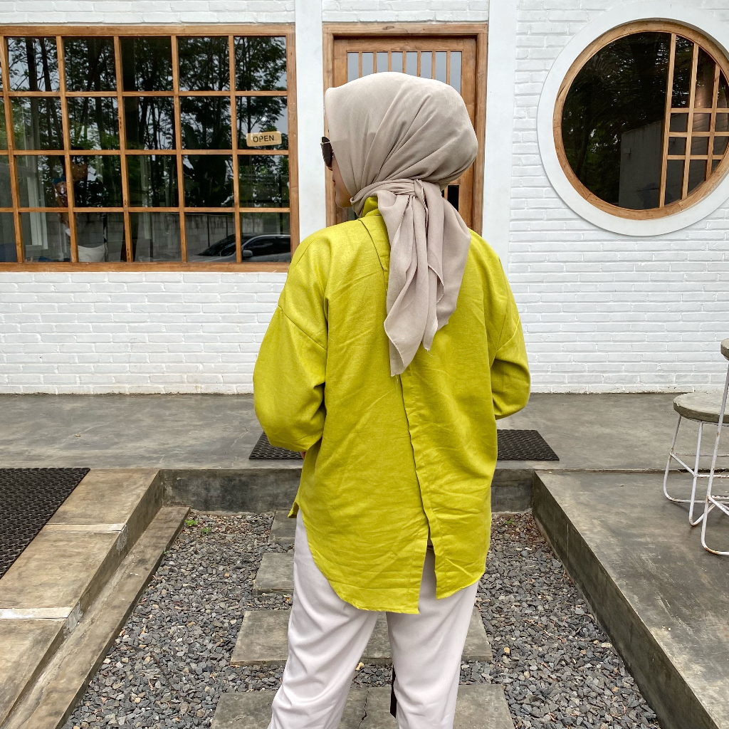 Kemeja Nelka Shirt Oversize - Kemeja Linen Oversize - Kemeja Nelka Linen Premium Tebal