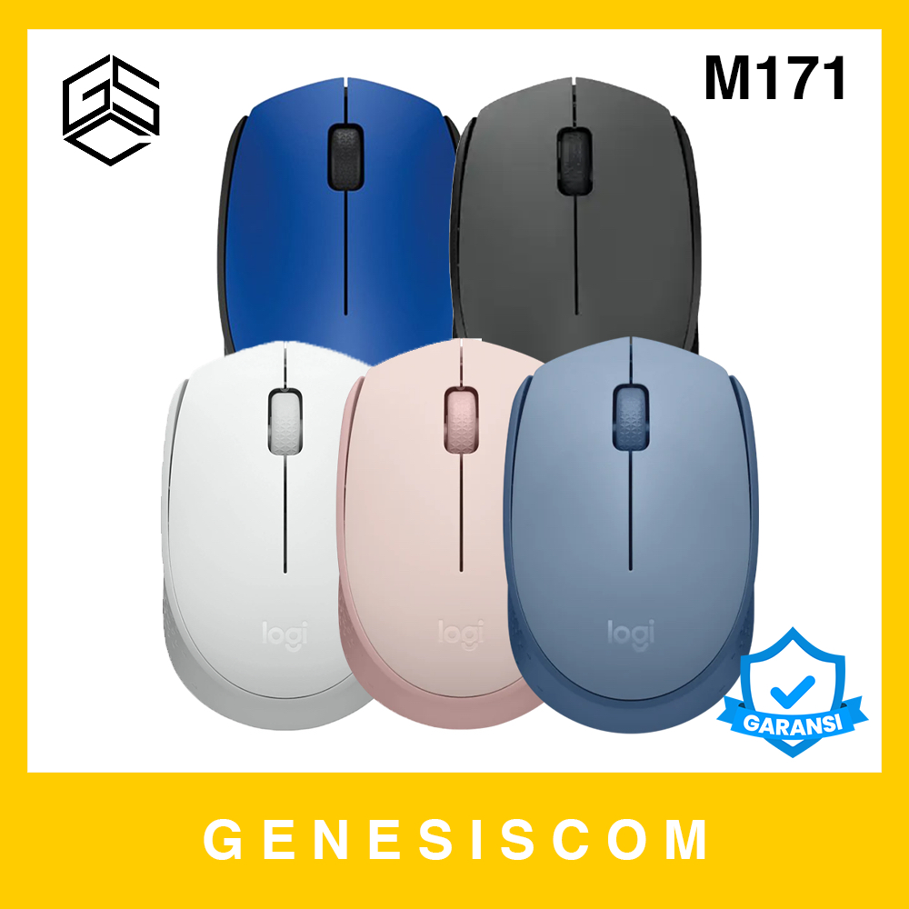 LOGITECH M171 - Mouse Wireless 2.4G USB Nano Receiver Dongle Komputer PC Laptop MacBook Windows Offi