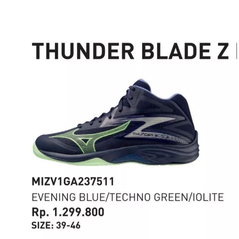 Sepatu Voli Mizuno Original Thunder Blade Z Mid Original 100%