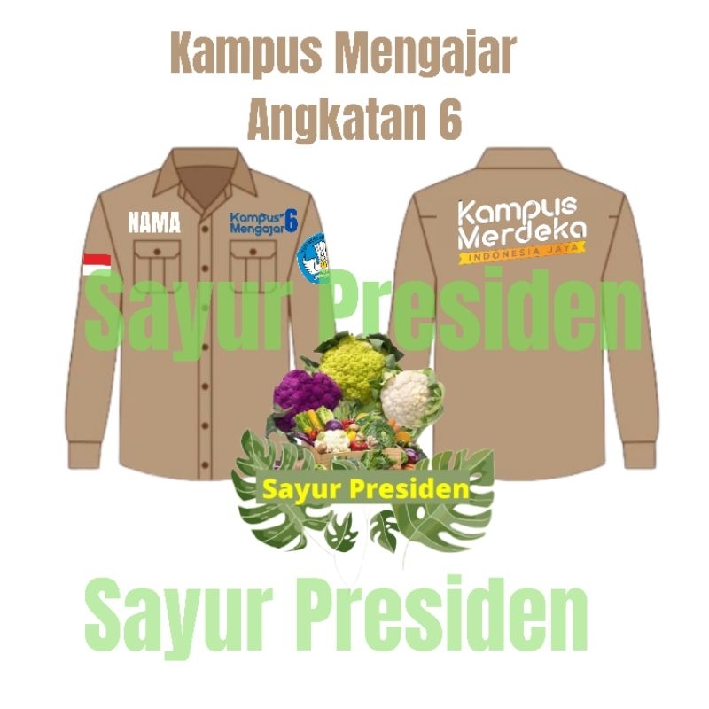seragam Kemeja PDH Kampus mengajar Angkatan 6 /seragam Kampus merdeka/baju Kampus Mengajar Angkatan 
