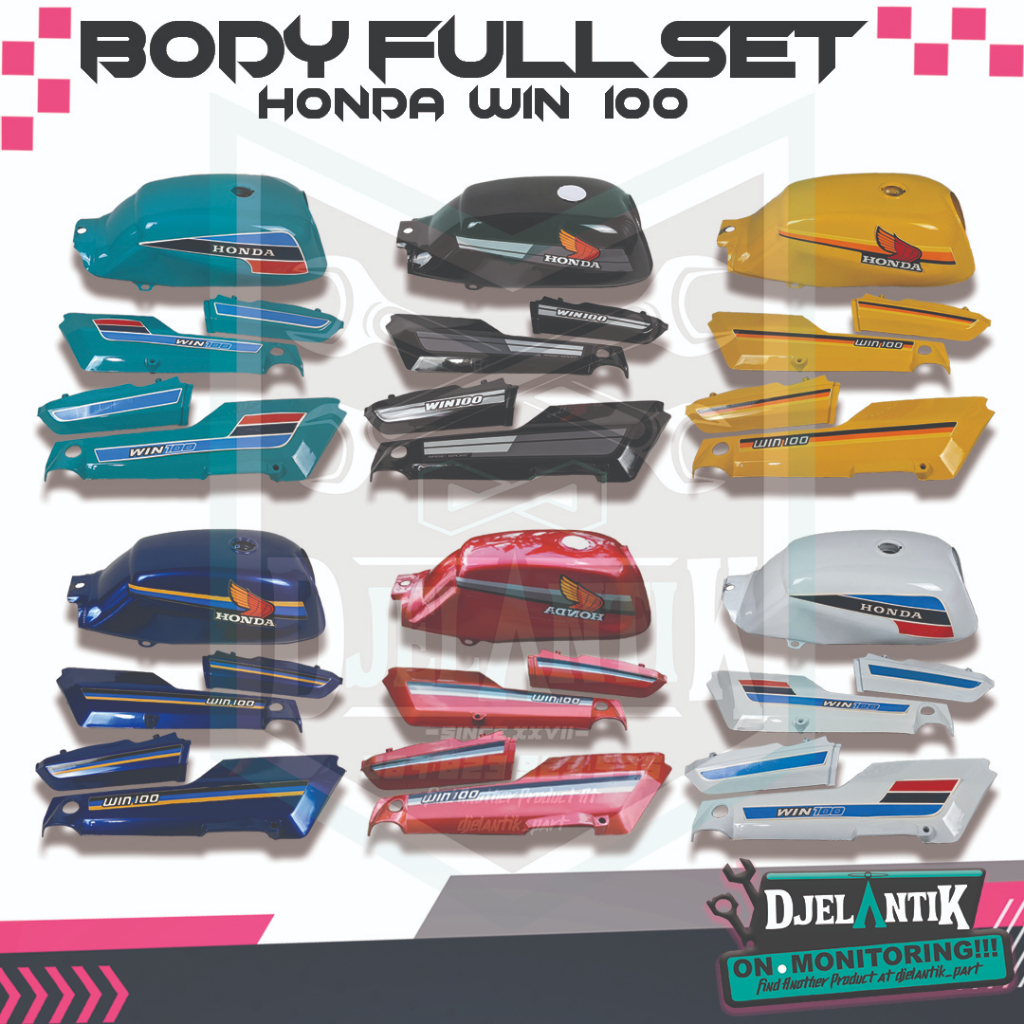 TANGKI TENGKI HONDA WIN 100 WARNA SET COVER BODY WIN SET STRIPPING TANGKI WIN100