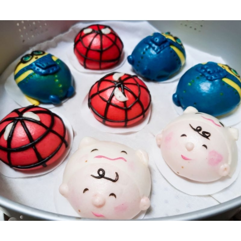 

bakpao karakter 3D lucu isi coklat leleh harga untuk 5 pcs mix karakter