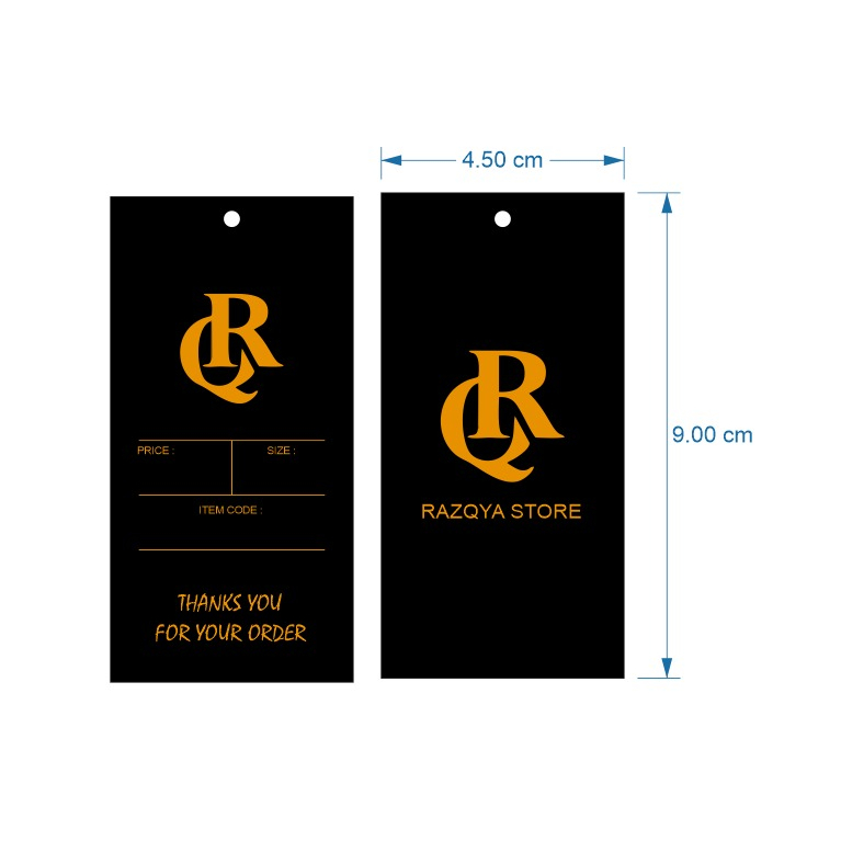 

label hangtag tipis RAZQYA